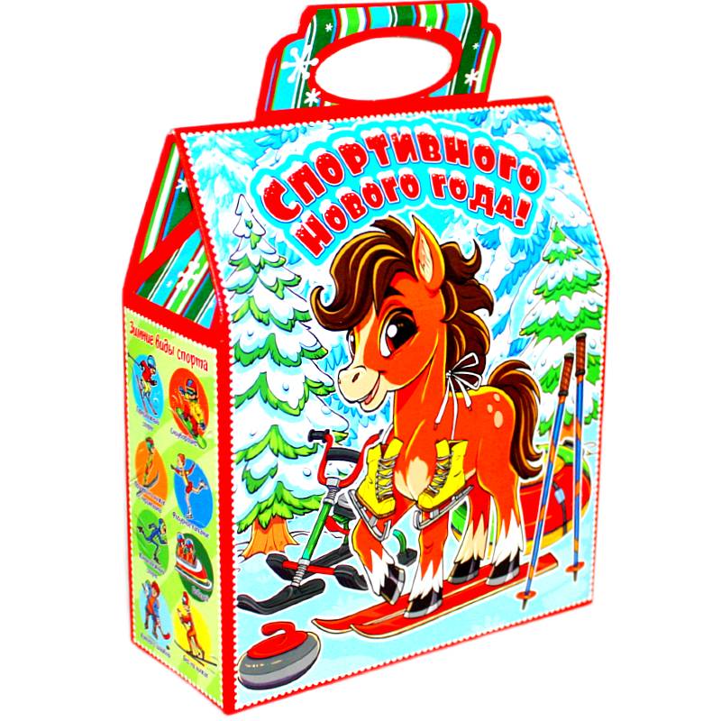 Детский подарок на Новый Год в картонной упаковке весом 750 грамм